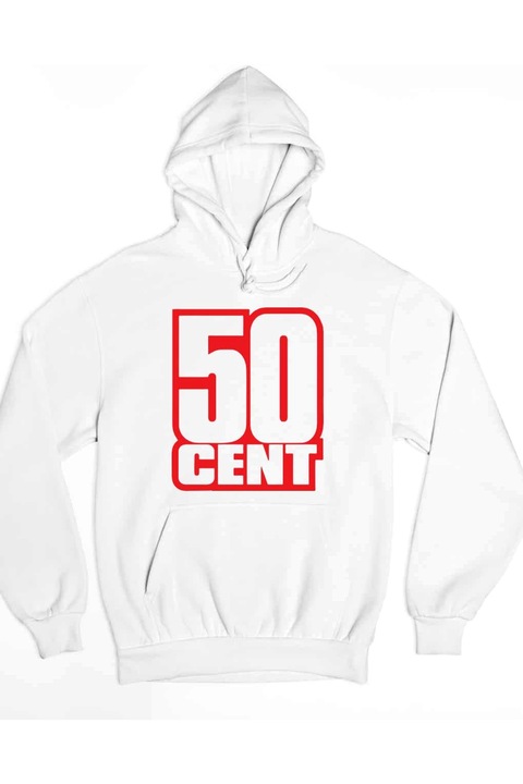 Hanorac cu logo 50 cent, Alb