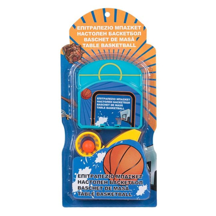 Кош за настолен баскетбол и включва 3 топки с размери 19x5x40см