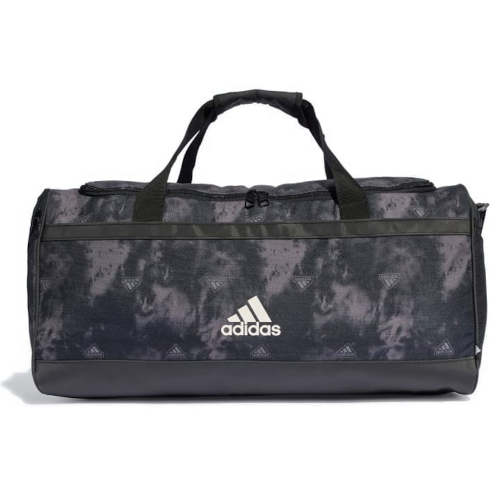 Geanta sport Adidas Linear GFX U Medium, negru/gri
