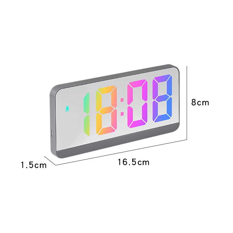 Ceas Digital Led Ceas digital cu alarma, LLWL, Plastic, LED, 16.5x8x1.5 cm, Multicolor ...