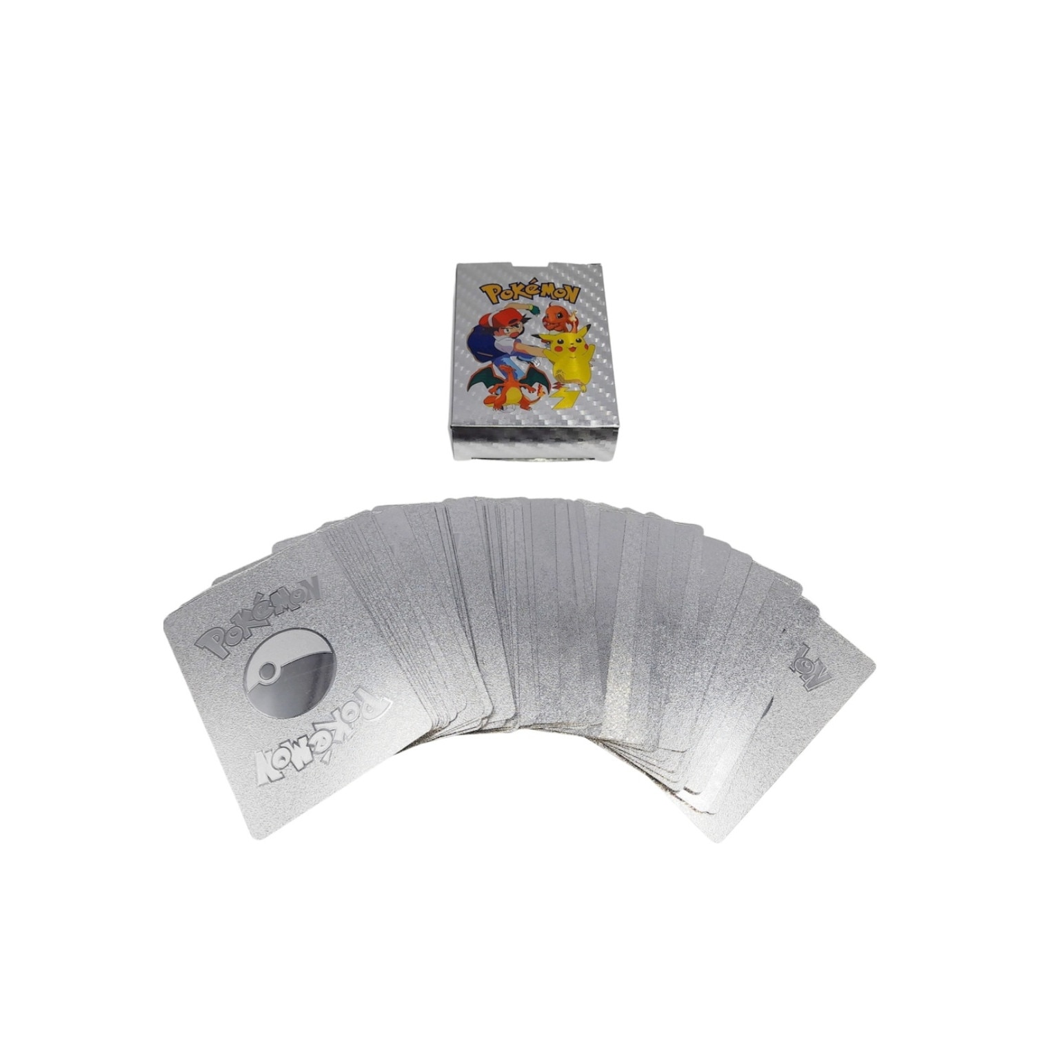 Pokémon version argento ITA版　正規品 Set cartonase Pokemon Silver, 55 bucati argintii - eMAG.ro