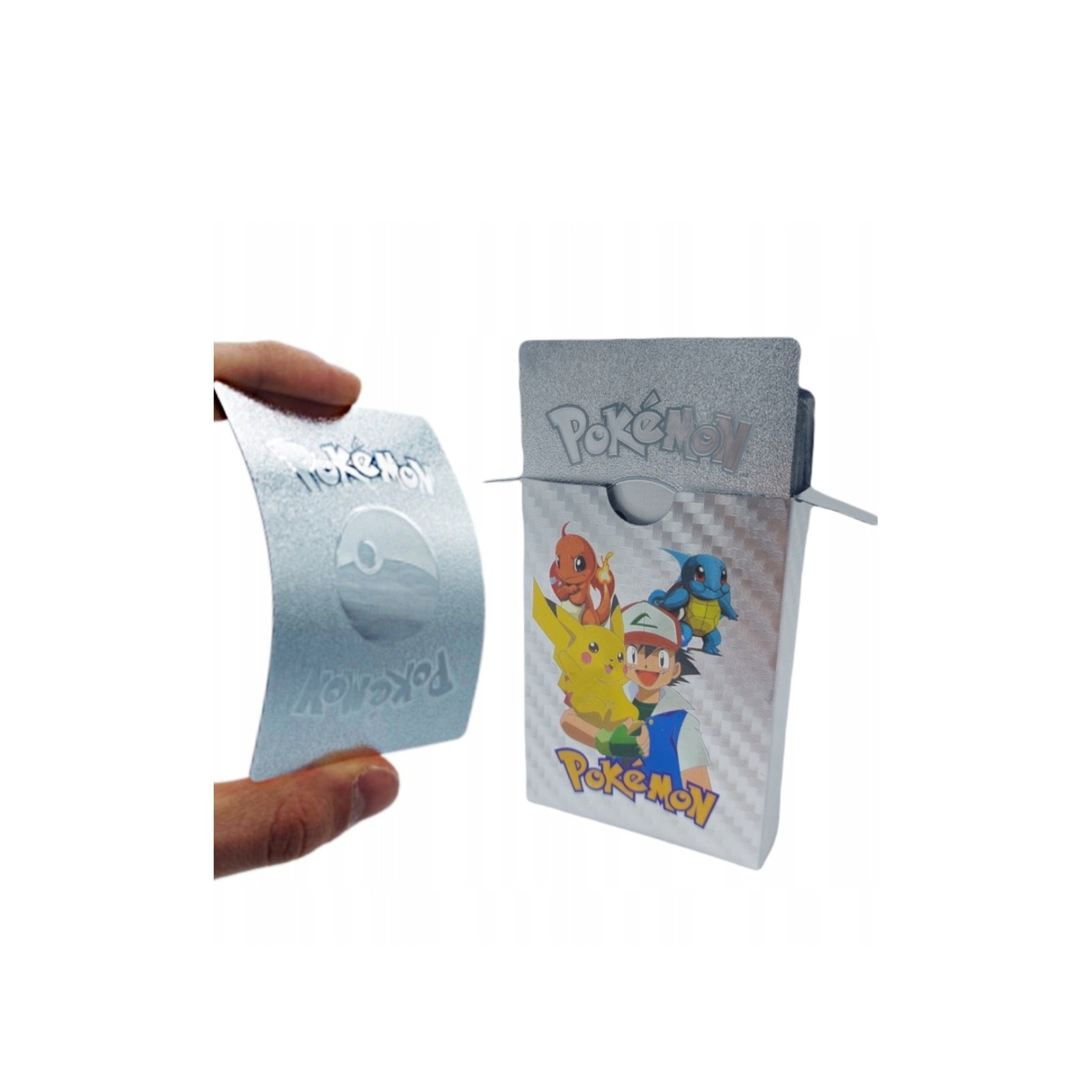 Set cartonase Pokemon Silver, 55 bucati argintii - eMAG.ro