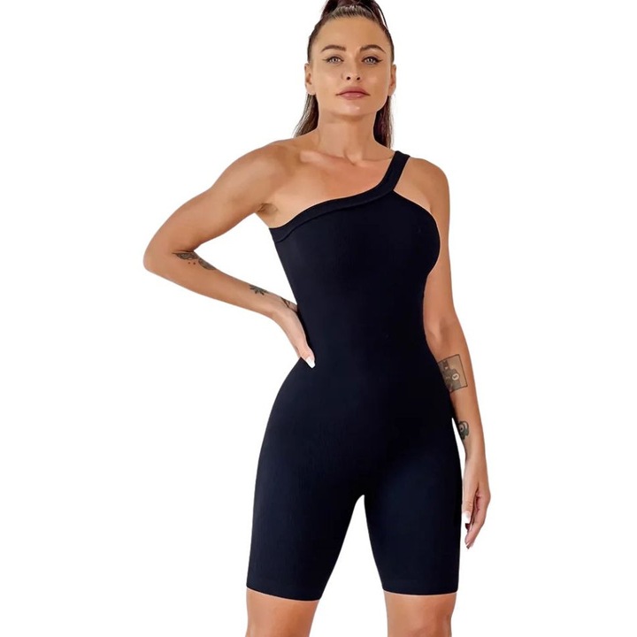 Salopeta dama push up Renna asimetrica Negru - L
