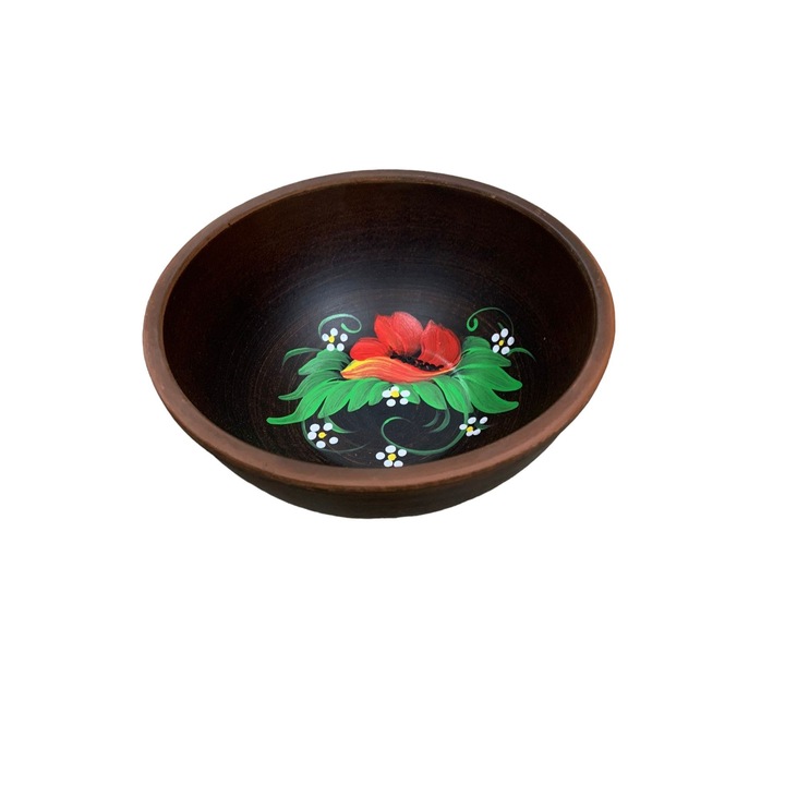 Set 6 castroane Lut rosu Angob pictate manual 900 ml