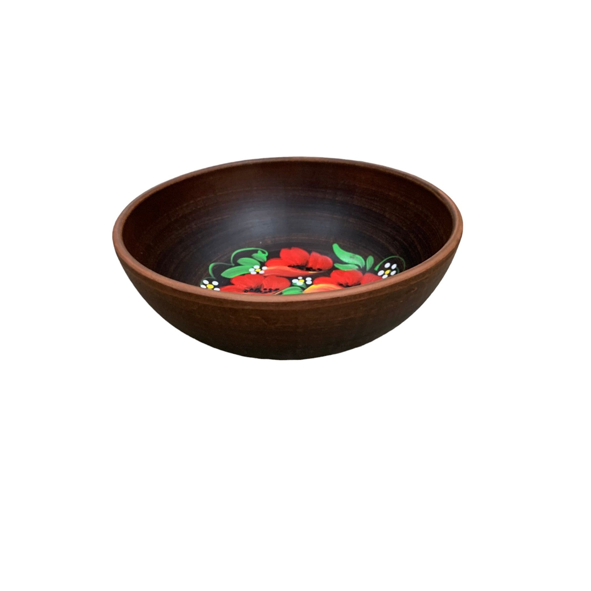 Set de 6 boluri Angob pictate manual rosu, 700 ml