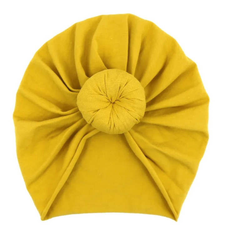 Turban bebelusi din bumbac Drool, Galben