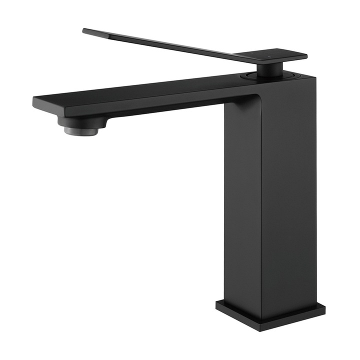 Смесител за умивалник Black Matt, аератор, монтаж на умивалник, Delos