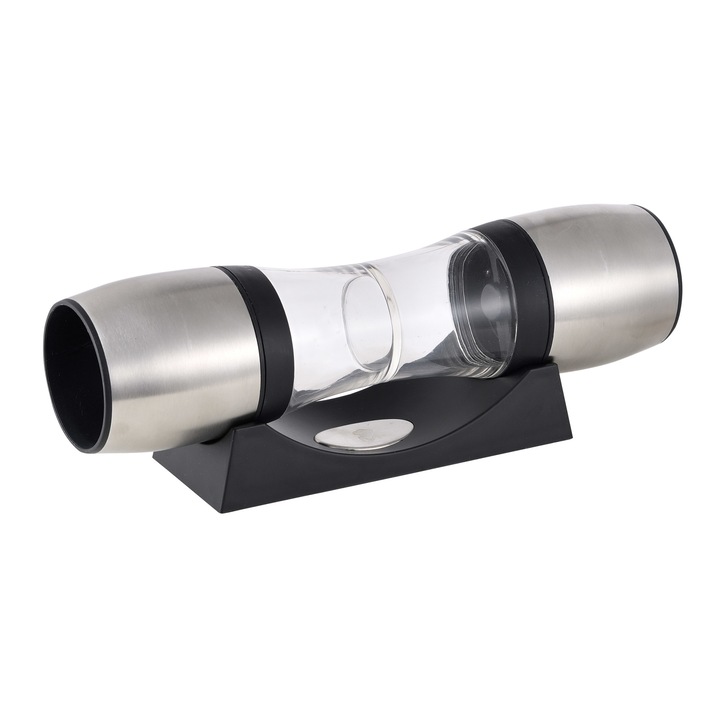 Set de rasnita pentru sare si piper, Bergner, Argintiu/Negru