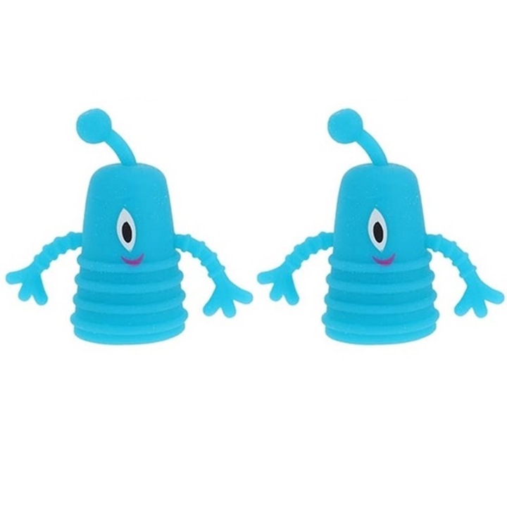 Set 2 marionete degete Monster, albastru, 5 cm, Vivo