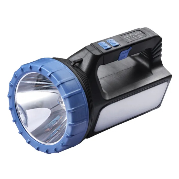 LED фенер с 2400mAh батерия, соларно и USB зареждане, предно и странично осветление, BZRSH, голям обхват, 40W