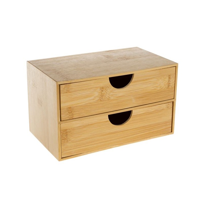 Cutie depozitare cu setare, 22x13x12.5 cm, Bambus, ATU-087239
