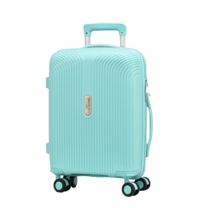Куфар Perfect line PP 4001, 52/36/18 см, Свалящи колела, Тюркоаз