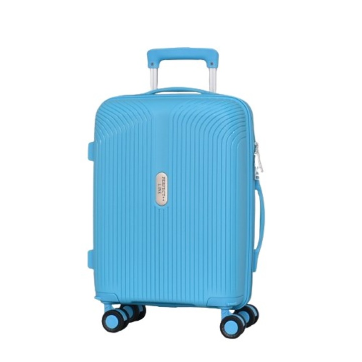 Куфар Perfect line PP 4001, 52/36/18 см, Свалящи колела, Светлосин