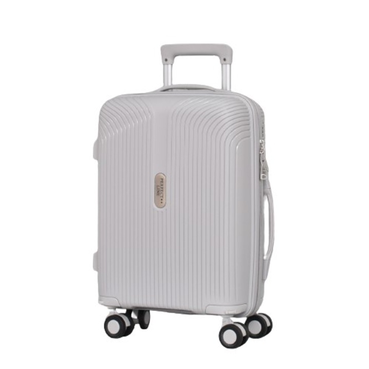 Куфар Perfect line PP 4001, 52/36/18 см, Свалящи колела, Светлосив