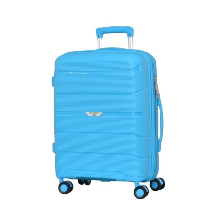 Troler, Perfect line, 57/41/25 cm, Expander, Albastru deschis