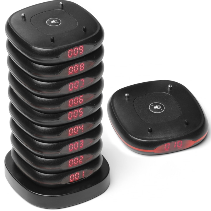 Set 10 sisteme de alarma restaurante, Hendi, Negru