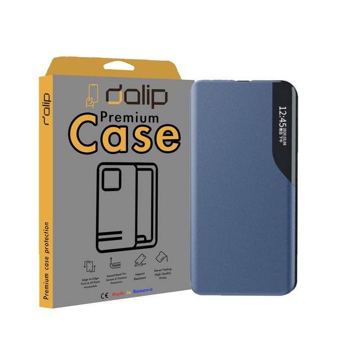 Dalip Smart Fold Case, за Samsung Galaxy Note 10 Plus 4G / Note 10 Plus 5G, Premium TPU, син