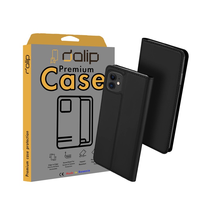 Флип калъф за Realme 8i/Realme Narzo 50, корица за бизнес книга Dalip, HQ TPU, черен
