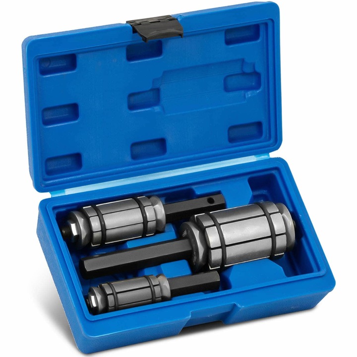 Set de 3 Expansoare pentru Tevi de Esapament MSW-CA-148, Otel Carbon, 30-85mm, Valiza Transport, Negru