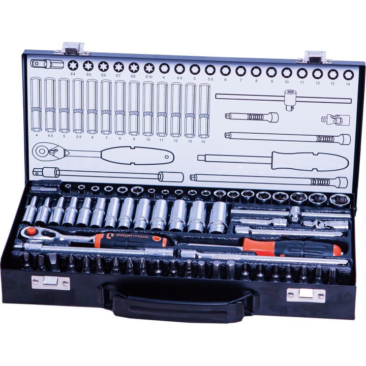 Set de 63 de chei multifunctionale PROFITOOL, 1/4 inch