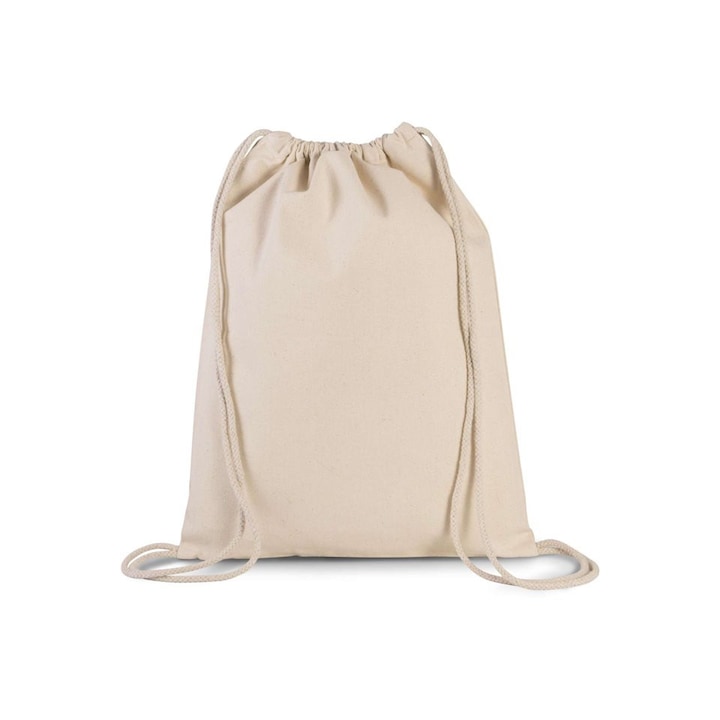 Rucsac din bumbac cu snur KI0154, natural alb, 30x45 cm