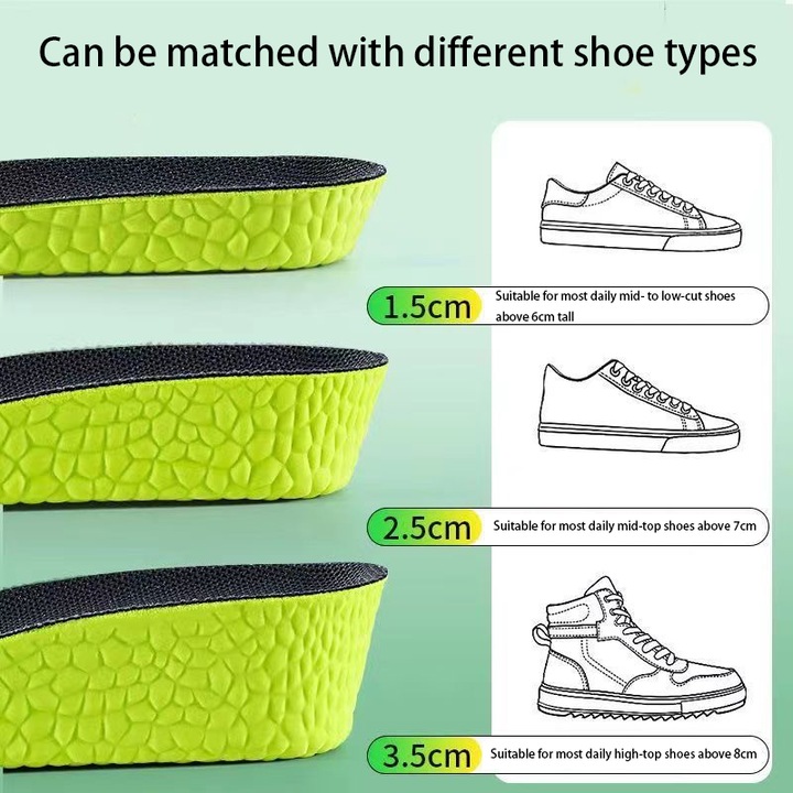 Branturi de Absorbtie a Socurilor si Inaltare cu Spuma de Memorie EVA, 1.5cm, Verde, Marimea 37-38 EU