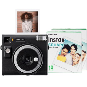 Aparat foto instant Fujifilm SQ40 Black + Film Square 2x10