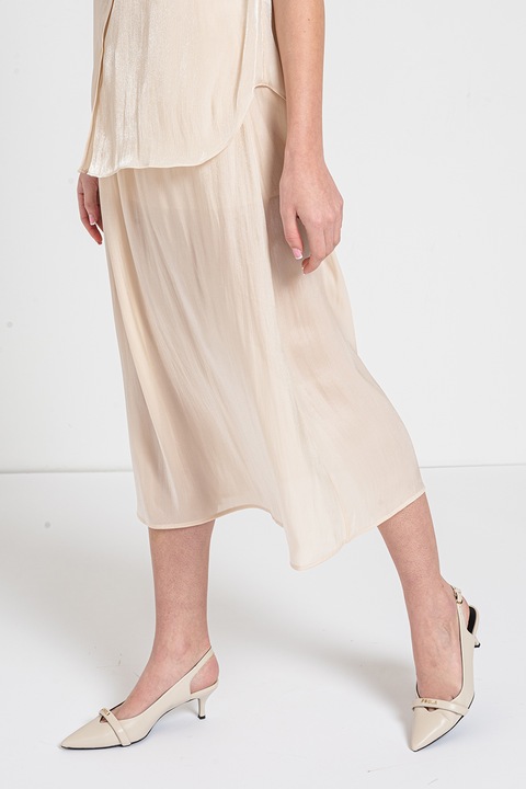 ARMANI EXCHANGE, Fusta evazata cu detalii cu fronseuri, Crem, XL