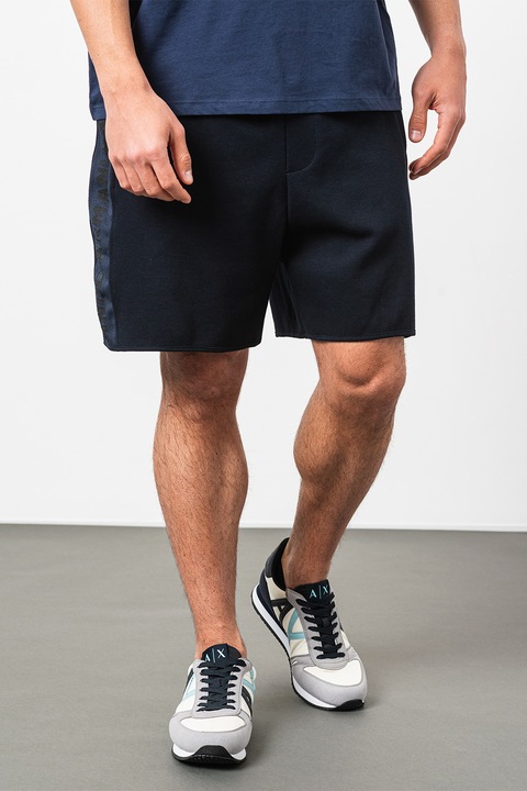 ARMANI EXCHANGE, Pantaloni scurti din amestec de bumbac cu buzunare laterale, Albastru ultramarin