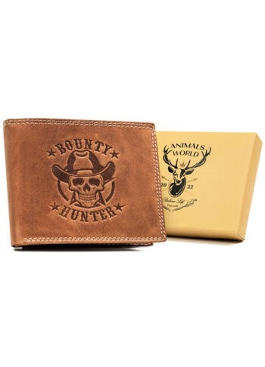 Férfi pénztárca, Always Wild, Bőr, 10,5x12,5x2,5 cm, Barna