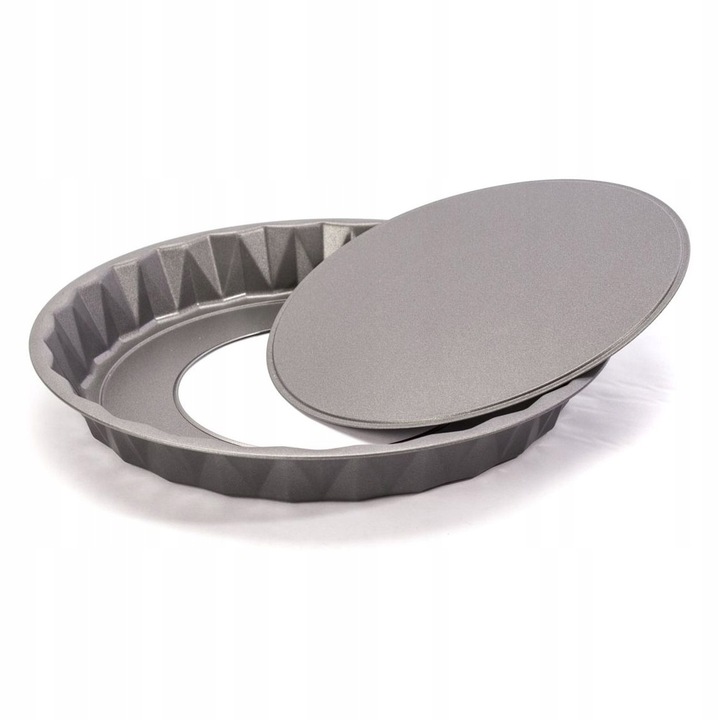 SNB тава за печене на тарти, подвижна, незалепваща, стомана, сива, 28 см