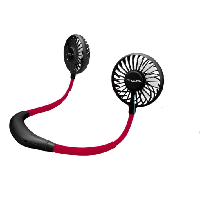 Állat nyaki ventilátor, Mmgoqqt, fém, 7 sebességfokozat, fekete/piros