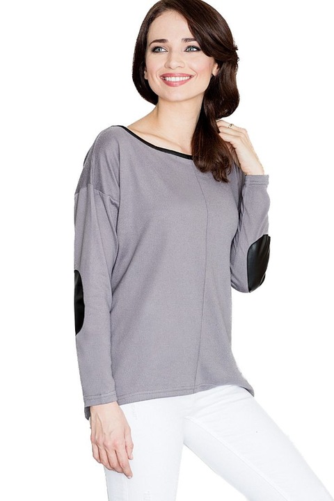 Pulover dama design clasic, Lenitif, Condwidron, gri, XL