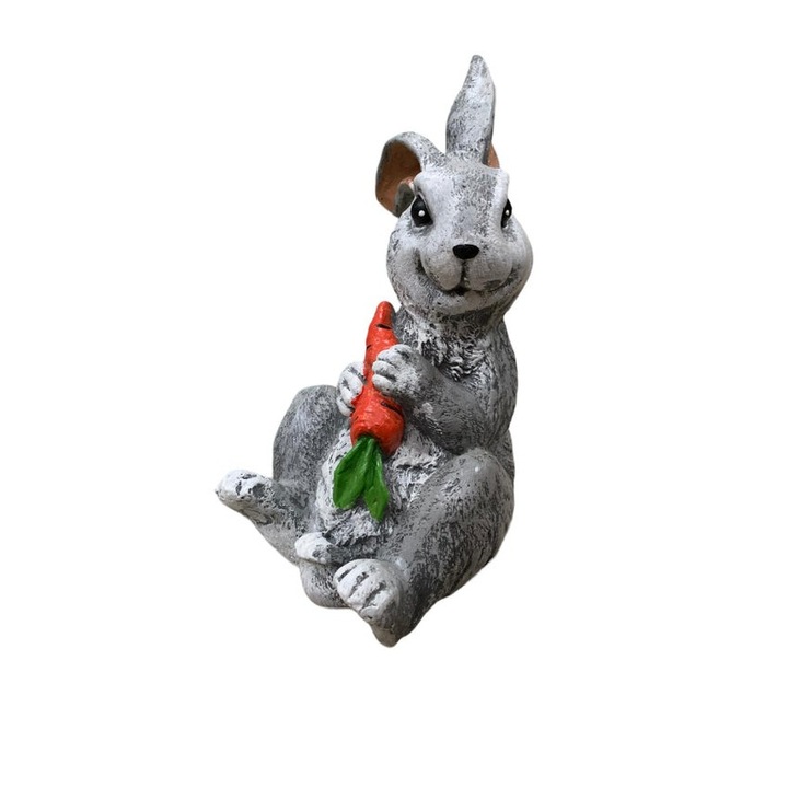 Decoratiune ceramica Iepuras cu Morcov 30 cm