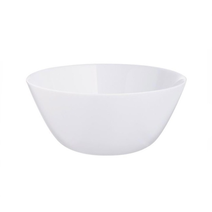 Bol rotund, alb, din opal, 1 l