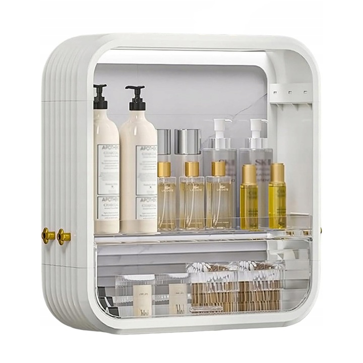 Органайзер за козметични продукти, F24, грим, 12.4x40x42 см, бял