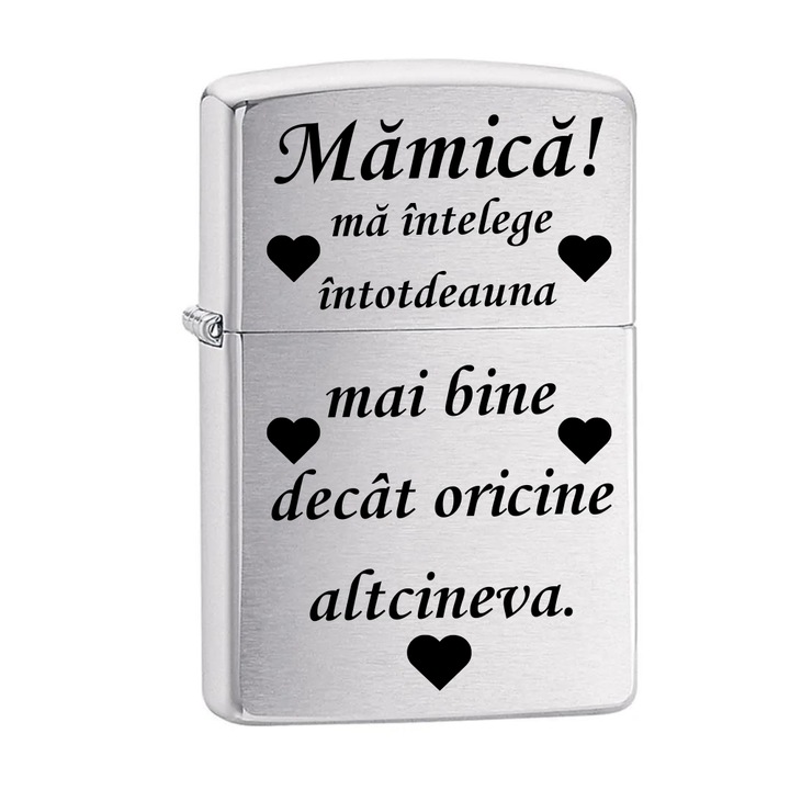 Bricheta cu benzina, gravata pentru mama, mai bine, Flacara Ajustabila, Reincarcabila, gri, 6 cm, Dalimag
