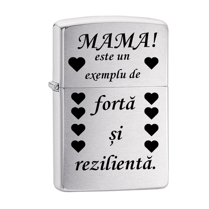 Bricheta cu benzina, gravata pentru mama, exemple de forta, Flacara Ajustabila, Reincarcabila, gri, 6 cm, Dalimag
