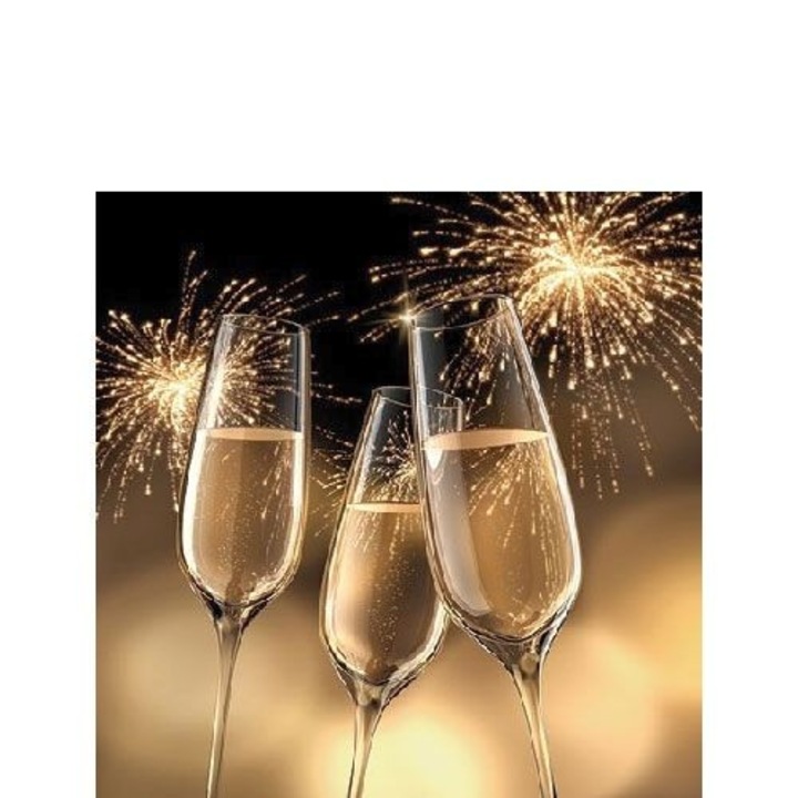 Servetel hartie Celebration Gold 25x25cm, 20 buc Ambiente