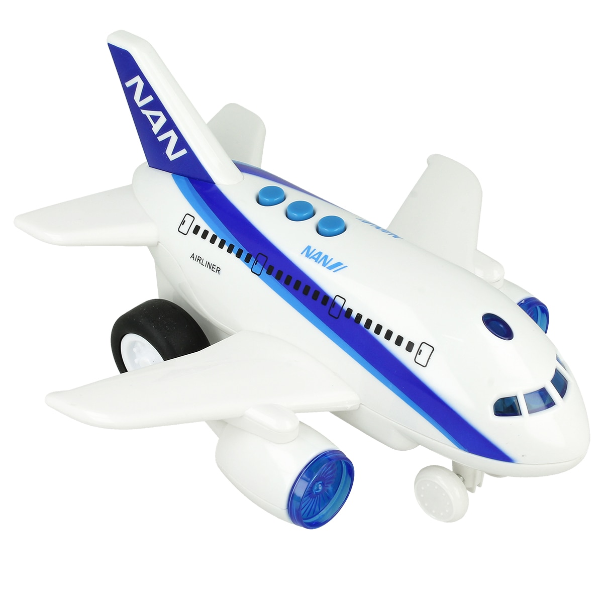 Avion de pasageri interactiv, LED, Actionare Frictiune, Sunet