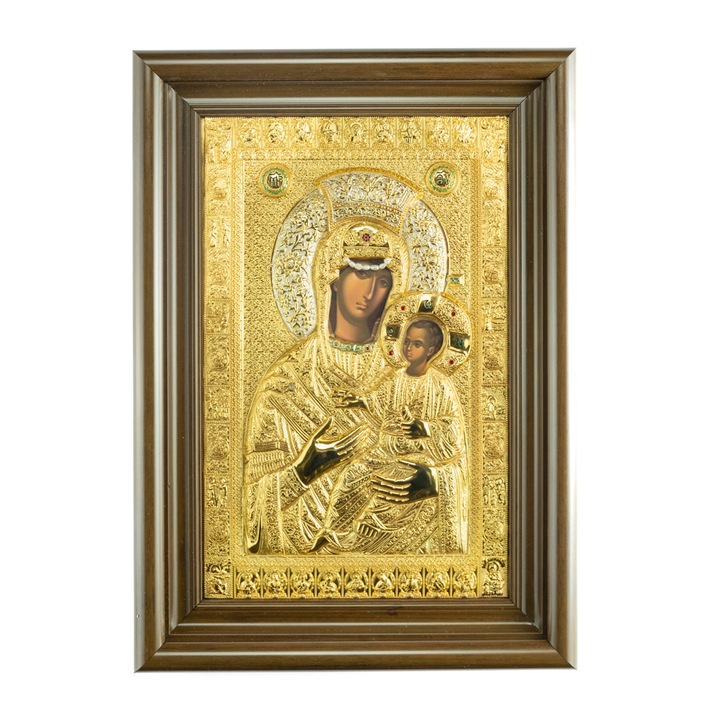 Maica Domnului Vimatarissa - Replica Icoanei Facatoare de Minuni de la Sfanta Mare Manastire Muntele Athos 38 x 27 cm