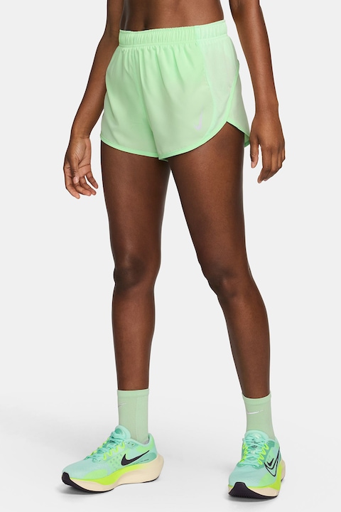 Nike, Къс панталон Tempo Race за бягане с Dri-Fit, Шам фъстък зелено