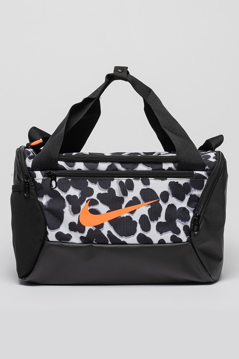 Nike, Унисекс фитнес сак Brasilia с десен, Черен, Бял