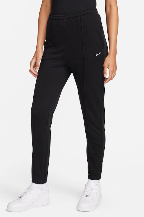 Nike, Спортен панталон с памук с висока талия, Черен