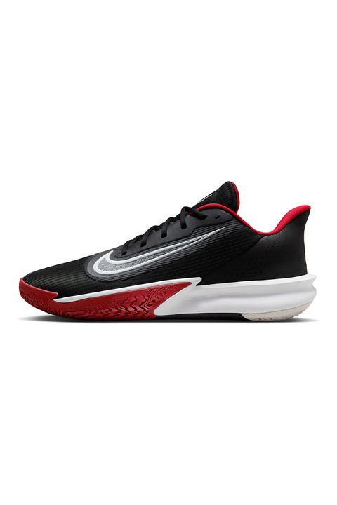 Nike, Pantofi din material textil pentru baschet Precision 7, Rosu/Negru/Gri