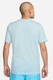 Nike, Tricou cu imprimeu logo si decolteu la baza gatului, Turcoaz, Albastru glaciar, XL