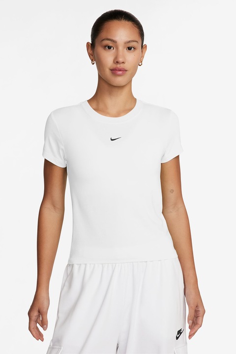 Nike, Tricou slim fit din amestec de modal, Alb