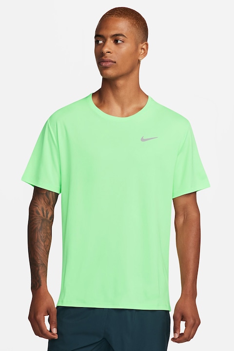 Nike, Tricou cu tehnologie Dri-Fit, pentru alergare UV Miler, Verde fistic