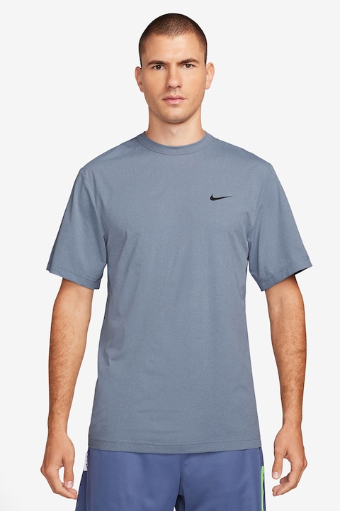 Nike, Tricou cu decolteu la baza gatului pentru fitness Hyverse, Albastru prafuit