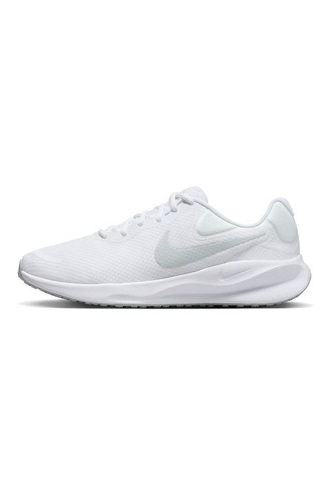Nike, Обувки Revolution 7 за бягане с лого, Бял